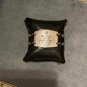 Lenny & Eva Black Leather Cuff Bracelet Female Power Inspire Judy Garland Quote